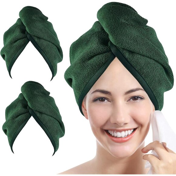 Other - Microfiber Hair Towel Hair Wrap: 2 Pack 10X26 Hair Dryer Towels for Women Absorb